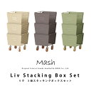 3段スタッキングボックスセット LIV STACKING BOX SET LIV-3SB インテリア ブランド Mash マッシュ 収納 ボックス スチール インダストリアル ナチュラル(3)