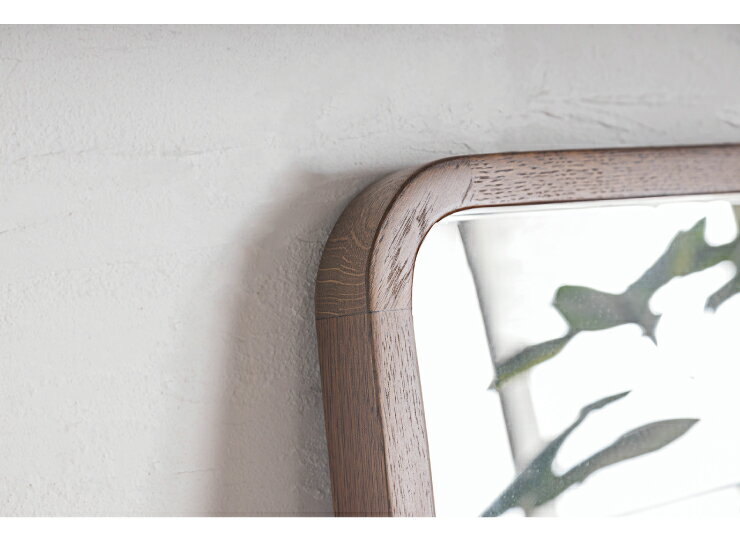 リガラスタイルミラー 姿見 高さ160cm スクエア型 鏡 立て掛けミラー 東馬 おしゃれ オーク 無垢材 ブラウン リビング 家具 シンプル [2]