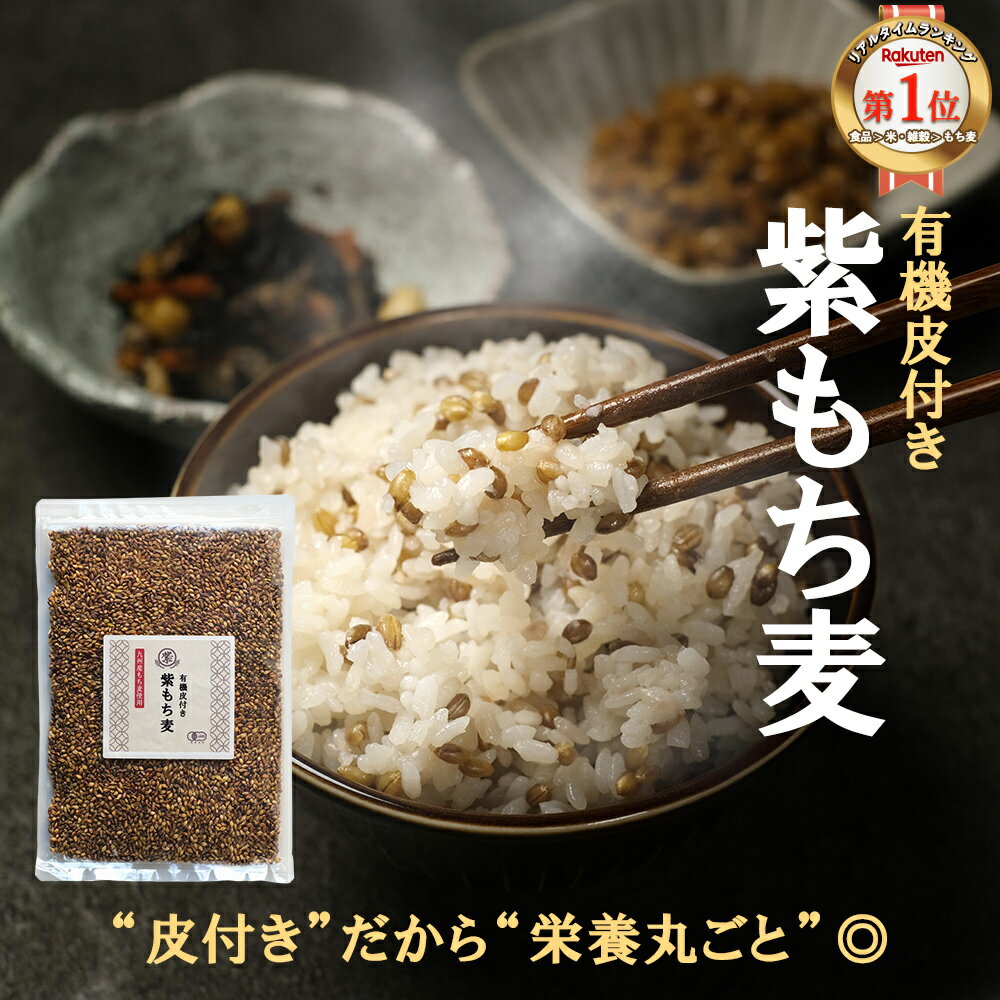 有機 皮付 紫もち麦 500g 国産 ダイシモチ 熊本県産 