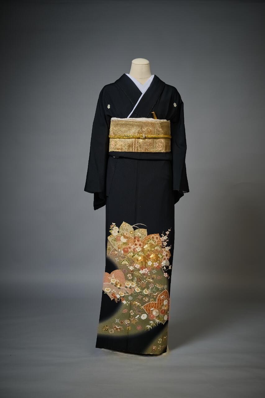 【レンタル】留袖04 【送料無料】黒留袖レンタル 着物レンタル 留袖 正絹 フルセット 往復送料無料 新郎母 新婦母 母親 祖母 親族 列席 結婚式 披露宴 留袖レンタル 貸衣装 服装