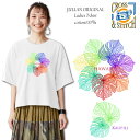 *レインボーカラーリーフプリント*CLOSS&STTCH/6.2オーバーTシャツ/JULIANオリジナルデザイン