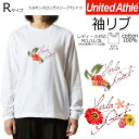 *ハイビスカス＆*フラダンス ハワイアン リブ長袖Tシャツ レディースM/L/LL/3L ゆったりサイズ アダルトサイズ　綿100％ フラ/モノクロ/ロンT