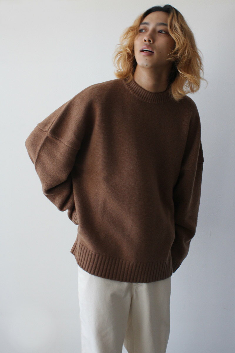 【SALE】【メンズ新品】HOPE MINT SWEATER ローゲージアランニットセーター BEIGE CHUNKY WOOL［NEW]