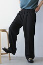 yYVizHOPE (z[v) WIND ELASTIC TROUSER Xg[gChpc BLACK SOFT TWILLmNEW]