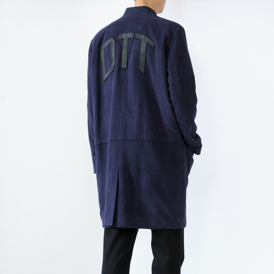 DEATH TO TENNIS（デス トゥ テニス）VELOUR EMBROIDERY LONG COAT ベロア刺繍ロングコート NAVY 