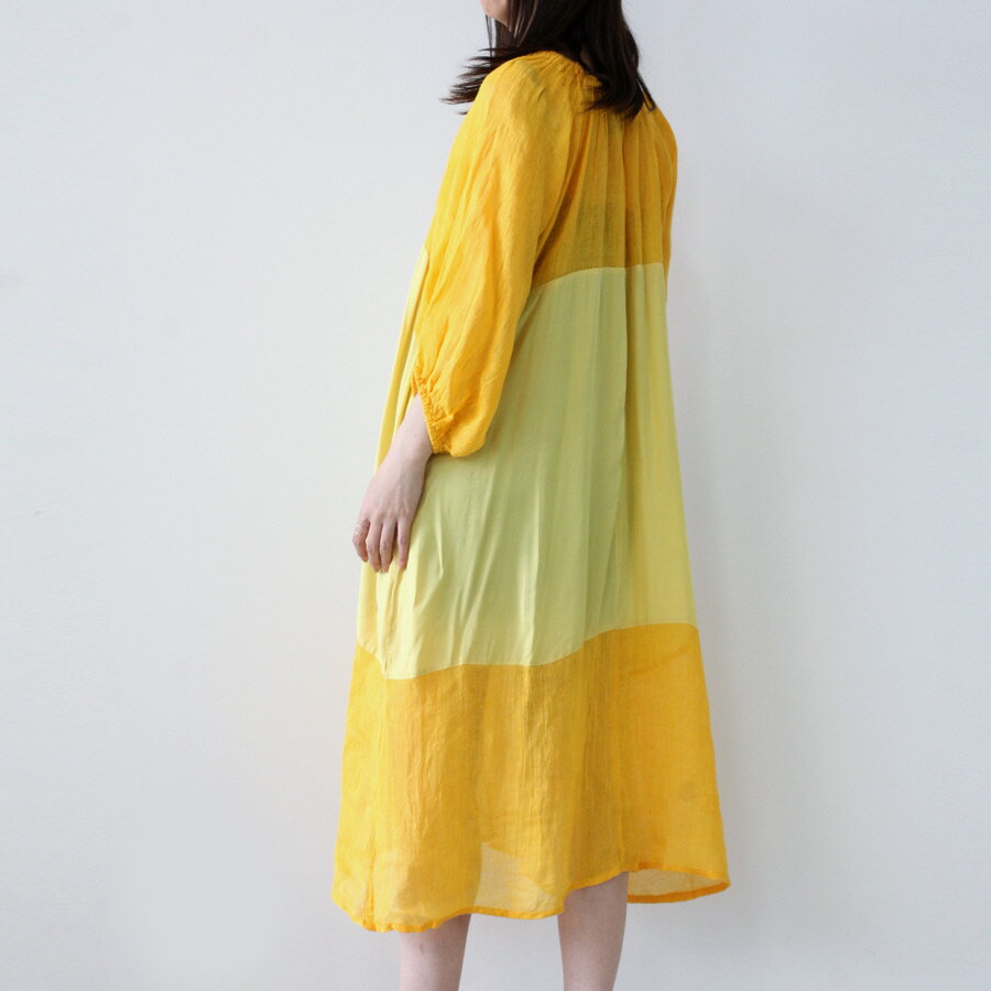 【SALE】【送料無料】【レディース】【新品】NIKKI CHASIN（ニッキー チェジン)(WOMENS) BALLAD DRESS TANGERINE / MAIZE 切り替え ワンピース［NEW]