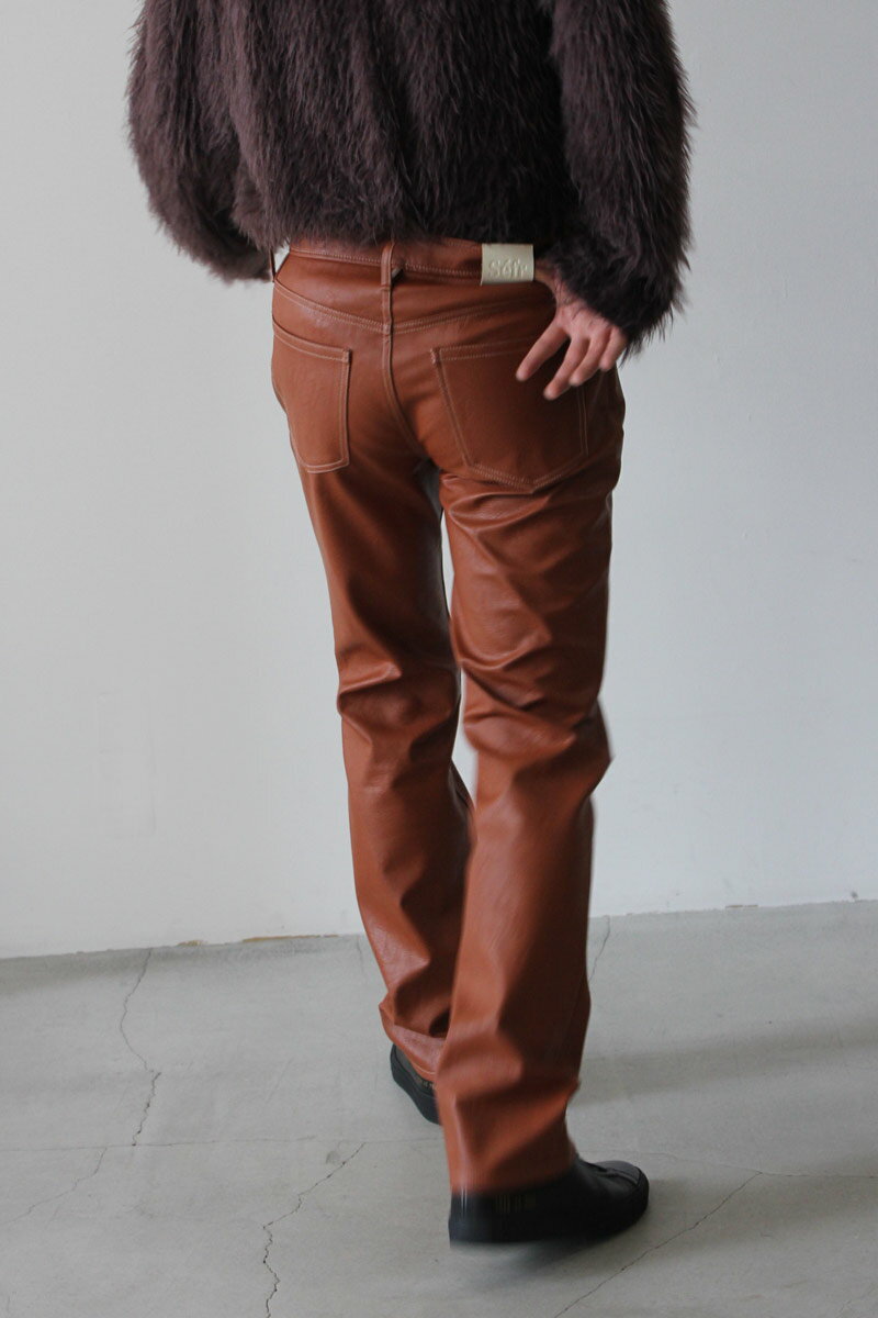 【SALE】【メンズ新品】SEFR (セファ) LONDRÉ TROUSER ビーガンレザーストレートパンツ ORIOLES [NEW］