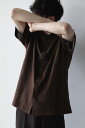 LADY WHITE CO.（レディ・ホワイト・カンパニー）S/S PLACKET POLO ボックスカットソーポロシャツ PURE BROWN