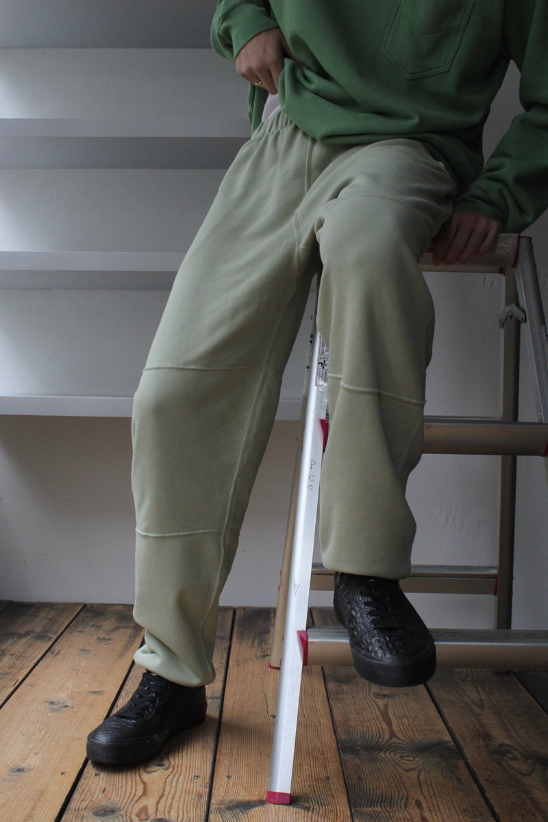 【SALE】LADY WHITE CO.（レディ・ホワイト・カンパニー) PANEL SWEATPANT パネル切り替えスウェットパンツ DARK MINT [NEW]