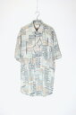 yÁzCANDA (J_) 90'S S/S POCKET DESIGN PATTERN VISCOSE ART SHIRT 90N  |Pbg fUC p^[ rXR[X A[g Vc MULTI [SIZE: L USED]