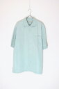 yÁzBATIC BAY (oeBbN xC) 90'S S/S POCKET RAYON SHIRT 90N  |Pbg [ Vc EMERALD GREEN [SIZE: M USED]