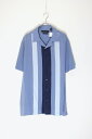 yÁzAXIST (ANVX) S/S OPEN COLLAR TWO TORN SILK SHIRT  I[vJ[ c[g[ VN Vc DUSTY BLUE [SIZE: L USED]