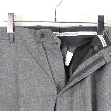 【中古】【送料無料】(KA) EMPORIO ARMANI (エンポリオアルマーニ) MADE IN ITALY SLACKS PANTS イタリア製 スラックス パンツ CHECK [SIZE: 52(L相当) USED]