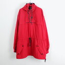 yÁz(KA) COLOUR SPORT (J[X|[c) 90'S NYLON ANORACK JACKET 90N iC AmbNWPbg RED [SIZE: M USED]