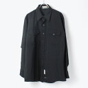 yÁz(KA) U.S NAVAL ACADEMY STORE (AJCRAJf~[XgA[) MADE IN USA L/S FLAP POCKET SHIRT USA  tbv |Pbg Vc BLACK [SIZE: L USED]