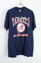 yÁz(KA) TRENCH (g`) 70'S NY YANKEES TEE 70N j[[N L[X eB[ NAVY [SIZE: M USED]