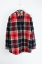 yÁz NAUTICA (m[eBJ) 90'S WOOL CHECK ZIP SHIRT JACKET 90N E[ `FbN Wbv Vc WPbgRED/NAVY@ [SIZE: 6(M) USED]