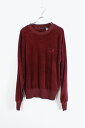 yÁz TROY HILL (gC q) VELOUR SWEAT SHIRT xA XEFbg Vc WINE RED [SIZE: L USED]