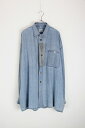 yÁz DISHER (fBV[) L/S INDIGO LINEN TYROLEAN SHIRT  CfBS l `A Vc INDIGO [SIZE: XL USED]