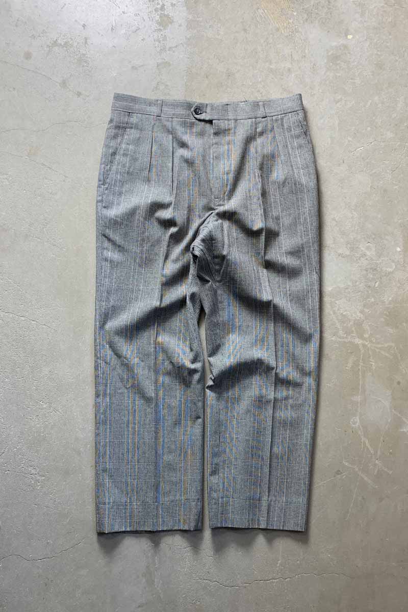  CHRISTOPHER HAVES MADE IN USA 90'S GLEN CHECK SLACKS PANTS USA製 90年代 グレン チェック スラックス パンツ GRAY 