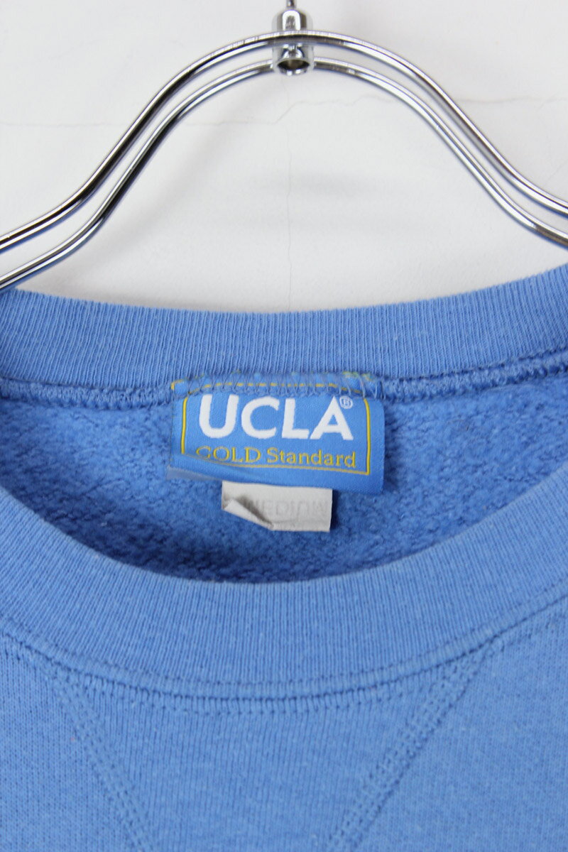 【中古】 UCLA (カリフォルニア大学ロサンゼルス校) MADE IN USA 90'S UCLA LOGO SWEAT SHIRT USA製 90年代 カリフォルニア大学ロサンゼルス校 ロゴ スウェット シャツ SAX BLUE [SIZE: M USED]