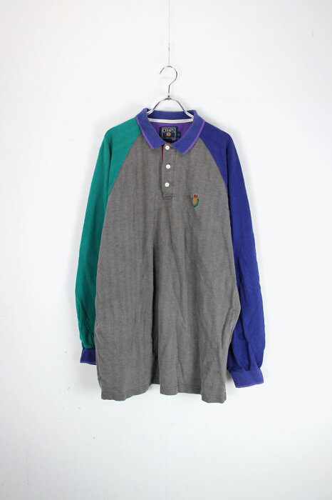 【中古】 CHAPS RALPH LAUREN (チャップス ラルフローレン) 90'S L/S CRAZY PATTERN POLO SHIRT 90年代 長袖 ポロシャツ MULTI [SIZE: XL USED]