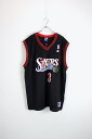 【中古】 CHAMPION (チャンピオン) SIXERS IVERSON 3 SLEEVELESS GAME SHIRT ゲームシャツ BLACK / RED [SIZE: L USED]