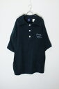 yÁzFLAN (t) S/S TERRY CLOTH POLO SHIRT  e[ NX | Vc BLACK [SIZE: M DEADSTOCK/NOS]