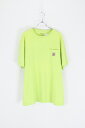 yÁzCARHARTT (J[n[g) POCKET TEE SHIRT TVc LIME GREEN [SIZE: XL USED]