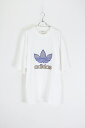 yÁz ADIDAS (AfB_X) 80'S REFLECTOR TEE SHIRT 80N eB[Vc WHITE [SIZE: XL USED]