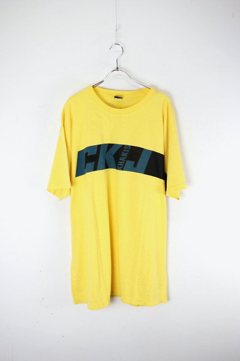  CALVIN KLEIN JEANS (カルバンクライン ジーンズ) MADE IN USA 90'S LOGO PRINT TEE SHIRT USA製 90年代 プリント Tシャツ YELLOW 