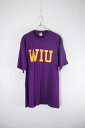 yÁzVELVA SHEEN (xoV[) MADE IN USA 90'S WIU COLLEGE TEE SHIRT USA 90N JbW TVc PURPLE [SIZE: XL USED]