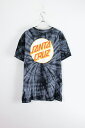 yÁz SANTA CRUZ (T^N[Y) S/S TYE DYE TEE SHIRT  TVc BLACK / MULTI [SIZE: L USED]