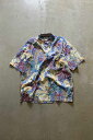 yÁzREYN SPOONER (CXv[i[) MADE IN HAWAII 90'S S/S SEA PATTERN BD PULLOVER SHIRT nC 90N  V[ p^[ {^_E vI[o[ Vc MULTI [SIZE: XL USED]