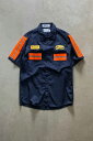 【中古】ARAMARK (アラマーク) S/S REFLECTOR WORK SHIRT 半袖 リフレクター ワーク シャツ NAVY [SIZE: L USED]