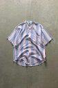 yÁzTOMMY HILFIGER (g~[ qtBK[) 90'S S/S POCKET STRIPE SHIRT 90N  |Pbg XgCv Vc PINK / BLUE [SIZE: L USED]