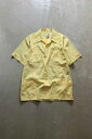 yÁzGUAYABERAS (OAx) 70'S S/S CUBA SHIRT 70N  L[o Vc YELLOW [SIZE: L USED]