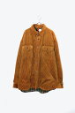 yÁzNO BRAND ( m[uh ) 70'S CORDUROY SHIRT JACKET W/COTTON LINER 70N R[fC Vc WPbg Rbg Ci[ BROWN [SIZE: XL USED]