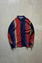 yÁzCHAPS RALPH LAUREN (`bvX t [) 90'S L/S POLO SHIRT 90N  | Vc MULTI [SIZE: XL USED]