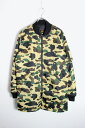 yÁzA BATHING APE (A xCVO GCv) NYLON PUFF JACKET iC pt WPbg CAMOUFLAGE [SIZE: S USED]