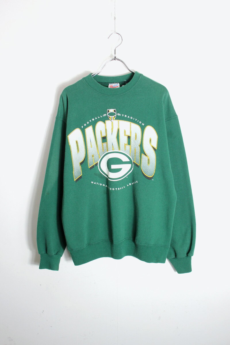 HANES (ヘインズ) MADE IN USA 90'S NFL GREEN BAY PACKERS SWEATSHIRT USA製 90年代 エヌエフエル グリーン ベイ パッカーズ スウェットシャツ GREEN 