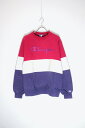 【中古】CHAMPION (チャンピオン) MADE IN USA 90'S SWITCH PATTERN SWEATSHIRT USA製 90年代 スウィッチ パターン スウェット シャツ RED/GRAY/NAVY [SIZE: L USED]