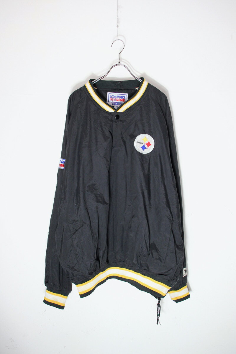 【中古】STARTER/NFL PRO LINE (スターター / NFL プロ ライン) 90'S NFL STEELERS PULLOVER NYLON JACKET 90年代 NFL スティーラーズ プルオーバー ナイロン ジャケット BLACK/YELLOW [SIZE: XL USED] 1