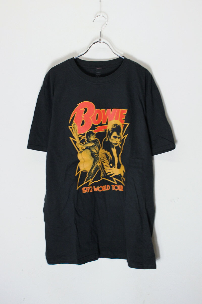 【中古】BOWIE (ボウイ) DAVID BOWIE 1972 WORLD TOUR T-SHIRT デビッド ボウイ 1972 ワールド ツアー Tシャツ BLACK/ORANGE [SIZE: L USED]