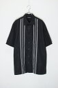 yÁzAXIST (ANZX) 90'S S/S LINE CUBA SHIRT 90N  C L[o Vc BLACK [SIZE: L USED]