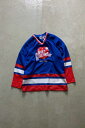 yÁzPLANET HOLLYWOOD (vlbg nEbh) 90'S NEW YORK GAME SHIRT 90N j[[N Q[ Vc BLUE [SIZE: S USED]