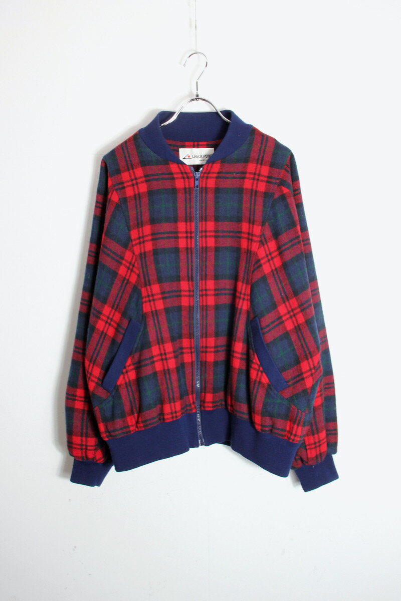 šCHECK POINT (å ݥ) MADE IN USA 80'S WOOL ZIP CHECK JACKET USA...