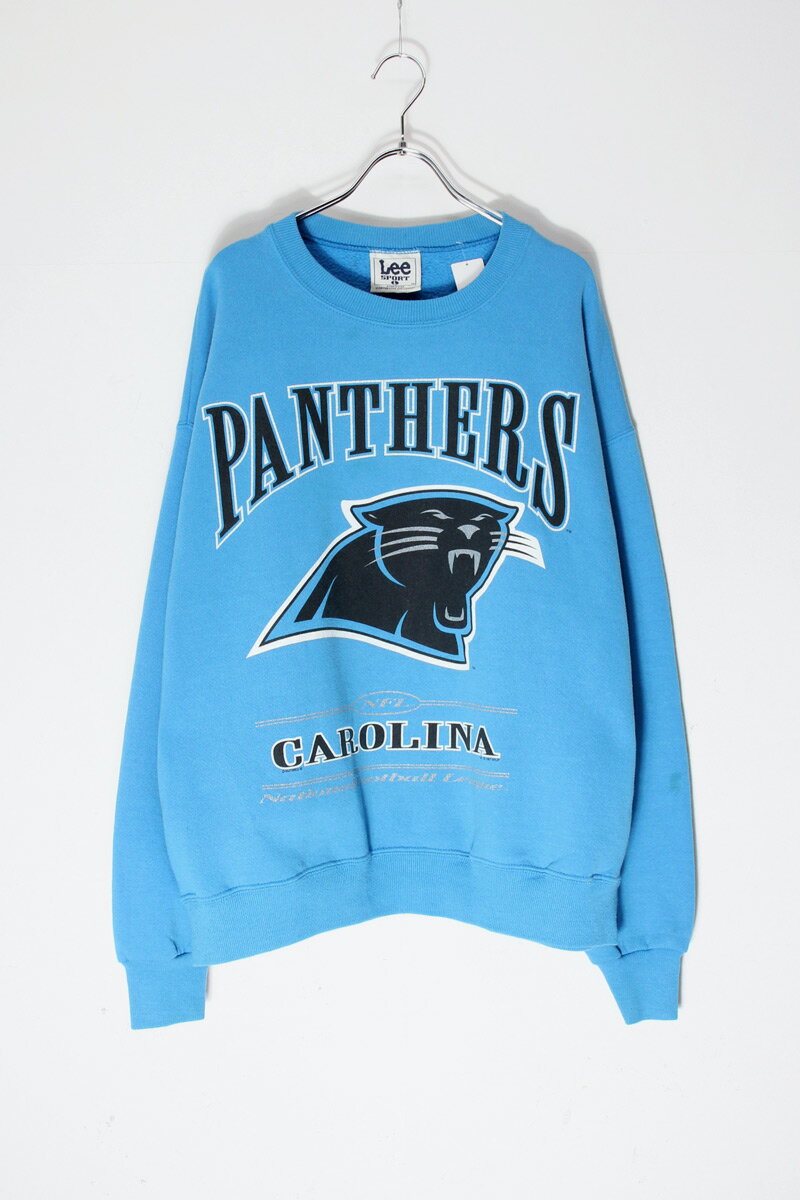 LEE SPORTS (リースポーツ) MADE IN USA 90'S CAROLINA PANTHERS NFL SWEATSHIRT 90年代 カロライナ パンサーズ エヌエフエル スウェットシャツ USA製 CERULEAN BLUE 