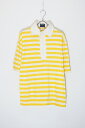 yÁzARROW (A[) 70'S S/S BORDER PILE POLO SHIRT 70N  {[_[ s | Vc YELLOW / WHITE [SIZE: L USED]