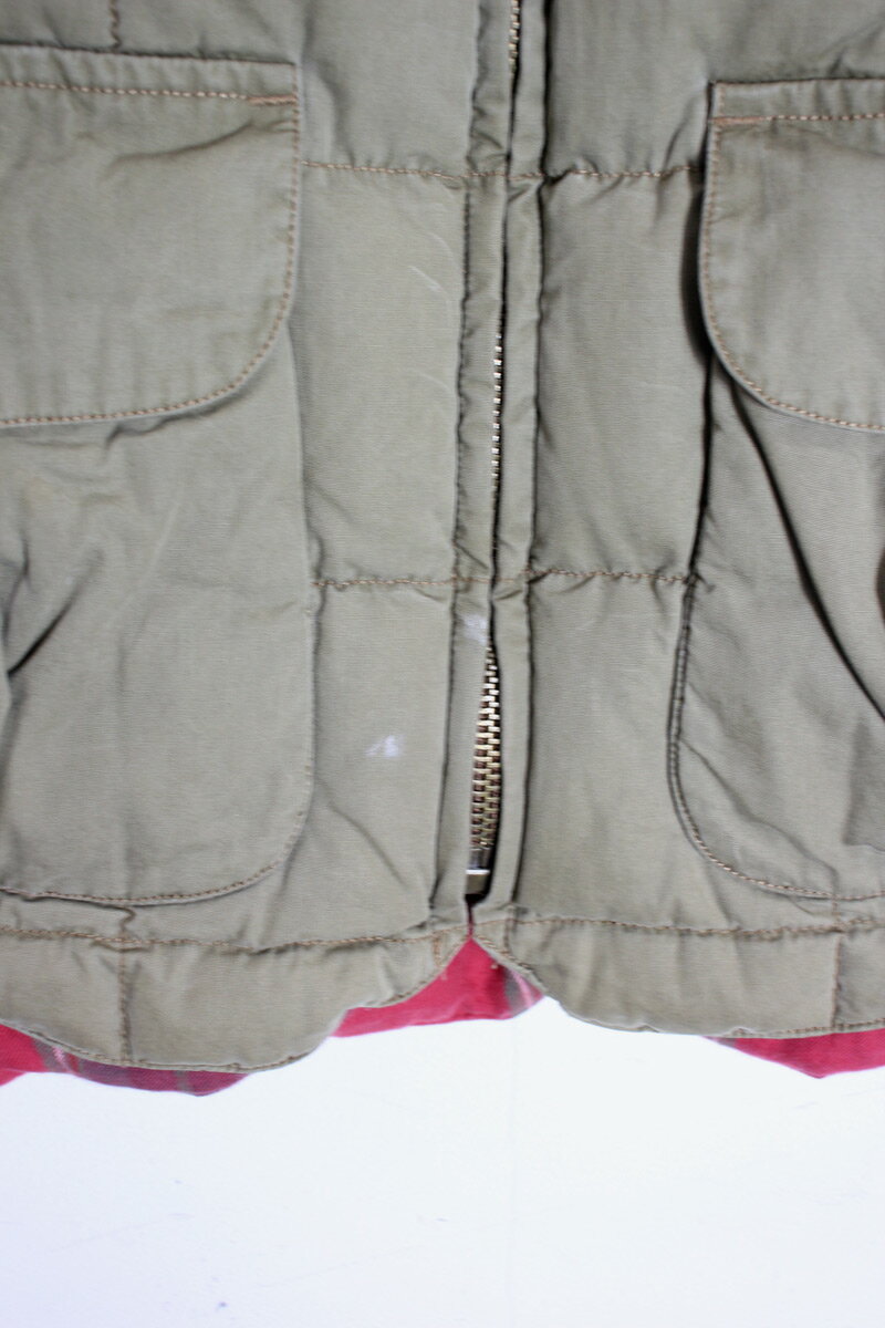 【中古】POLO BY RALPH LAUREN (ポロ バイ ラルフ ローレン) 90'S QUILTING COTTON SHELL DOWN VEST 90年代 キルティング コットン シェル ダウン ベスト KHAKI[SIZE: L USED]